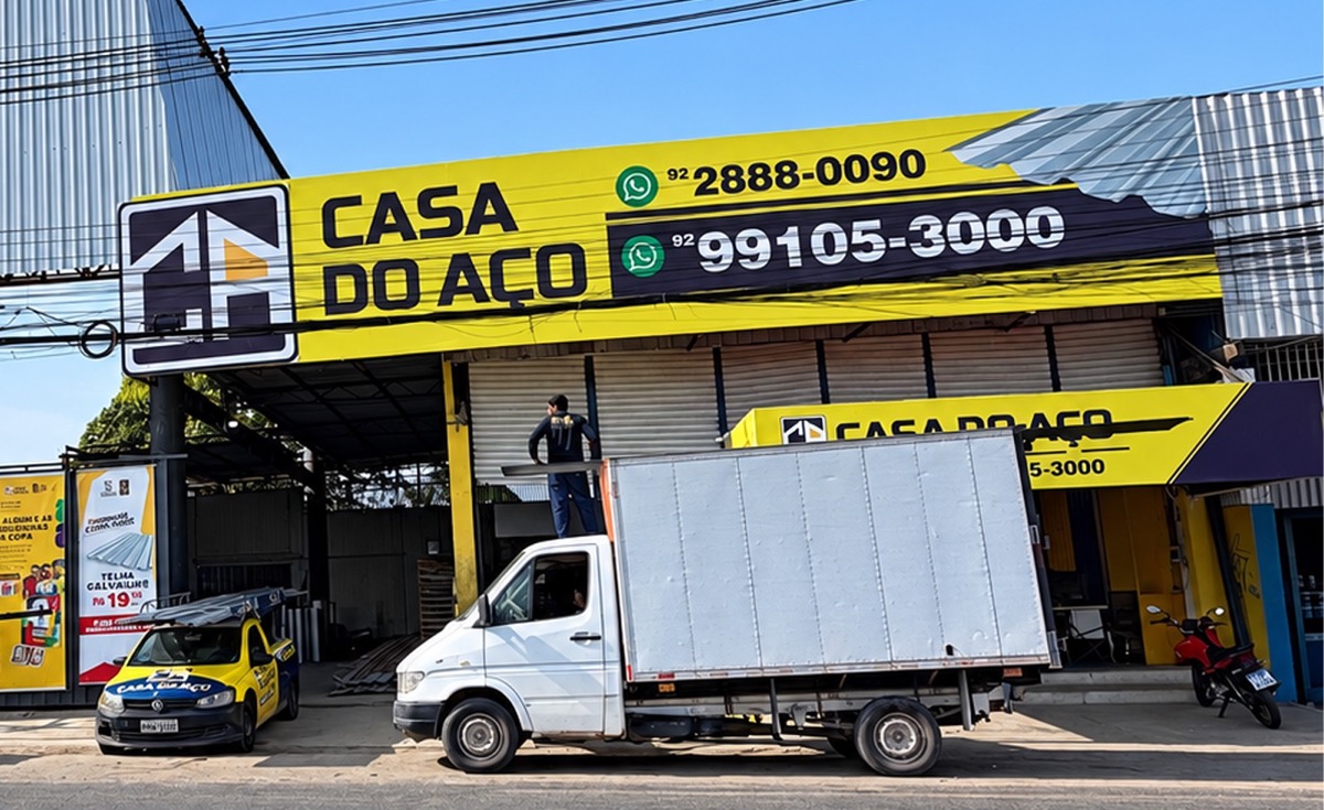 Fachada da loja Casa do Aço